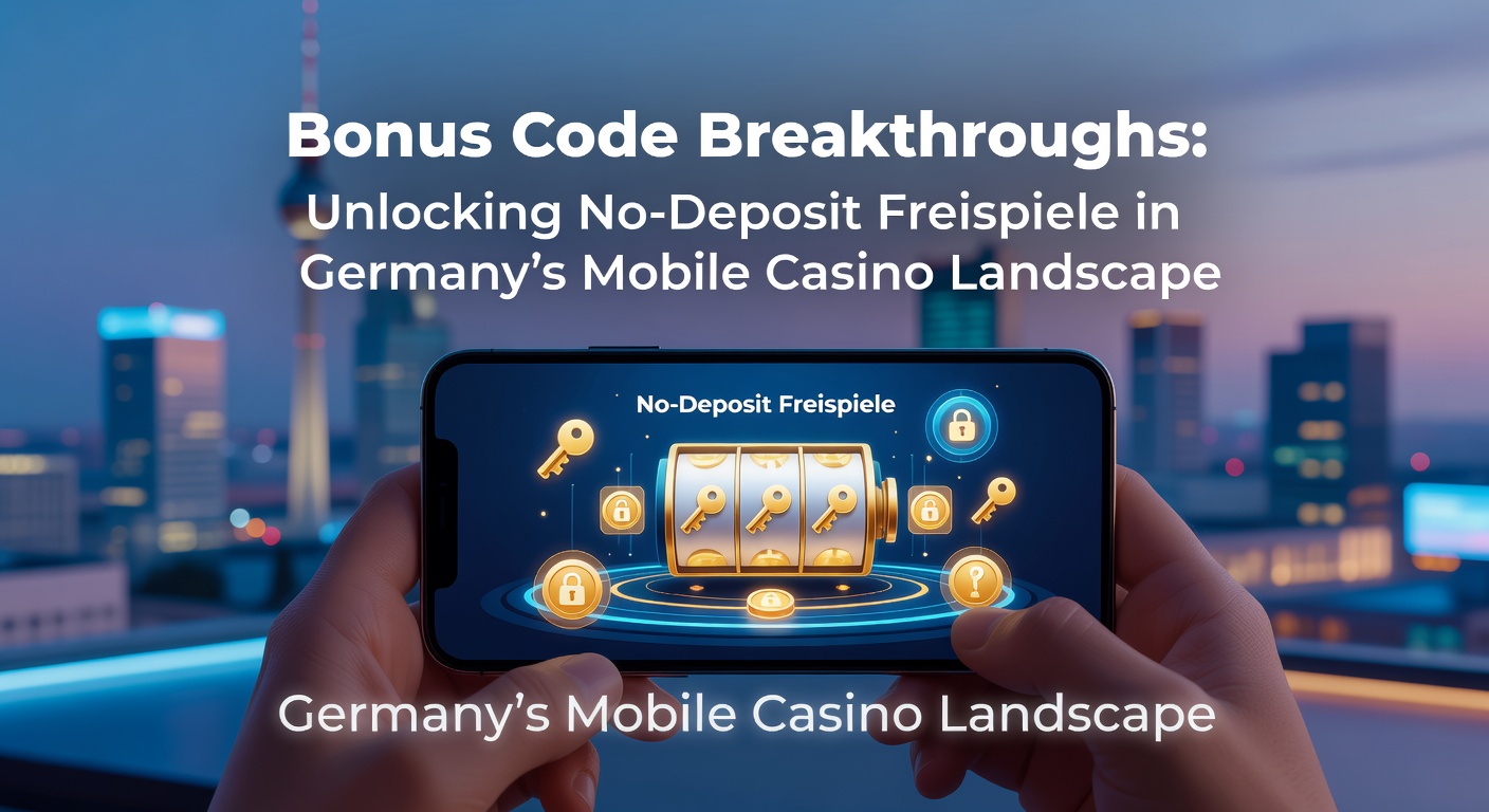 Smartphone mit leuchtenden Bonus-Code-Symbolen auf einem mobilen Casino-Hintergrund, das No-Deposit-Freispiele symbolisiert